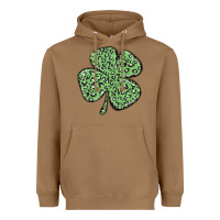 Toasted Coconut leopard shamrock Heavyweight Hoodie - MaliasSmallBusiness
