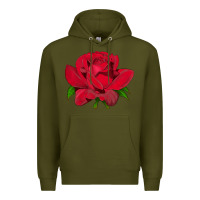 Army Green Oklahoma Rose Illustrations Premium Hoodie - LillyAllenDesigns