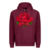 Burgundy Oklahoma Rose Illustrations Premium Hoodie - LillyAllenDesigns
