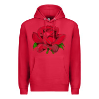 Cardinal Oklahoma Rose Illustrations Premium Hoodie - LillyAllenDesigns