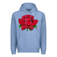 Colony Blue Oklahoma Rose Illustrations Premium Hoodie - LillyAllenDesigns