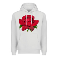 Dove Grey Oklahoma Rose Illustrations Premium Hoodie - LillyAllenDesigns