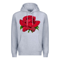 Heather Grey Oklahoma Rose Illustrations Premium Hoodie - LillyAllenDesigns