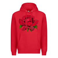 Red Oklahoma Rose Illustrations Premium Hoodie - LillyAllenDesigns