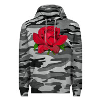 Slate Camo Oklahoma Rose Illustrations Premium Hoodie - LillyAllenDesigns