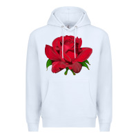 White Oklahoma Rose Illustrations Premium Hoodie - LillyAllenDesigns