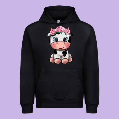 Cute Cow Urban Hoodie Designed By Texasbilliewilder