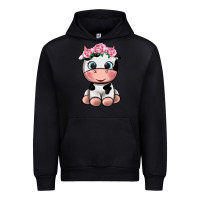 Black cute cow Urban Hoodie - texasbilliewilder