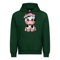 Forest Green cute cow Urban Hoodie - texasbilliewilder