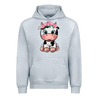 Heather Grey cute cow Urban Hoodie - texasbilliewilder