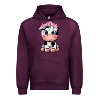 Mauve Wine cute cow Urban Hoodie - texasbilliewilder
