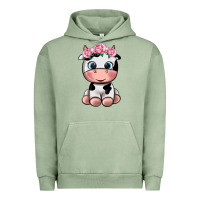 Pigment Oil Green cute cow Urban Hoodie - texasbilliewilder