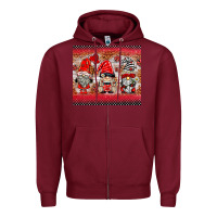 Burgundy ladybug gnomies Zipper Hoodie - BarkalooDesign