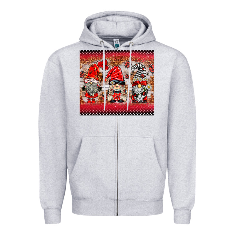 Ladybug Gnomies Zipper Hoodie by BarkalooDesign | Teevron