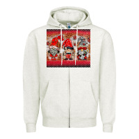 Oatmeal Heather ladybug gnomies Zipper Hoodie - BarkalooDesign