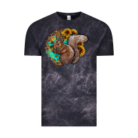 Cloud Black western squirrel with sunflowers Vintage Tee - CowhideDigitalArt