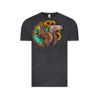 Vintage Black western squirrel with sunflowers Vintage Tee - CowhideDigitalArt