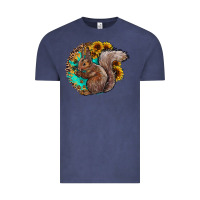 Vintage Denim western squirrel with sunflowers Vintage Tee - CowhideDigitalArt