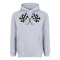 Heather Grey race flag Heavyweight Hoodie - MaliasSmallBusiness