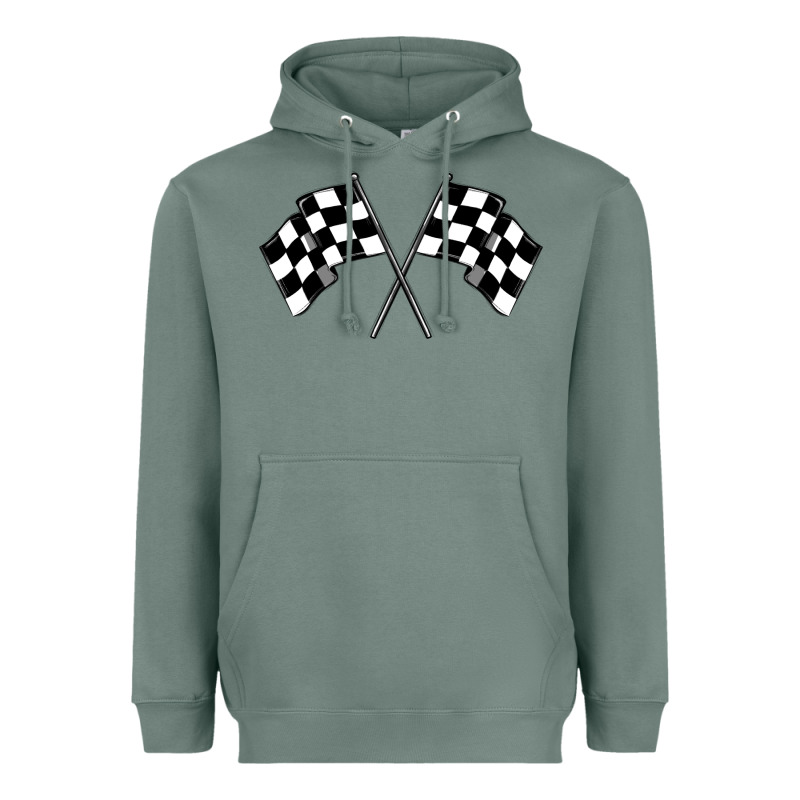 Race Flag Heavyweight Hoodie by MaliasSmallBusiness | Teevron