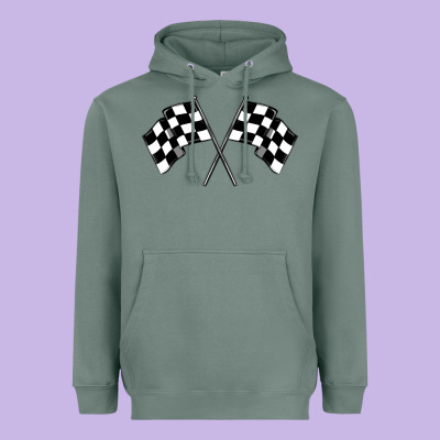 Race Flag Heavyweight Hoodie Designed By Maliassmallbusiness