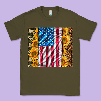 American Realistic Flag Classic Tee Designed By Adodesignshop