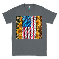 Charcoal Heather american realistic flag Classic Tee - AdoDesignShop