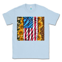 Dusty Blue american realistic flag Classic Tee - AdoDesignShop