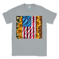 Heather Grey american realistic flag Classic Tee - AdoDesignShop