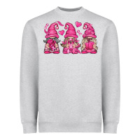 Heather Grey Breast Cancer Gnomes Heavyweight Sweatshirt - texasbilliewilder