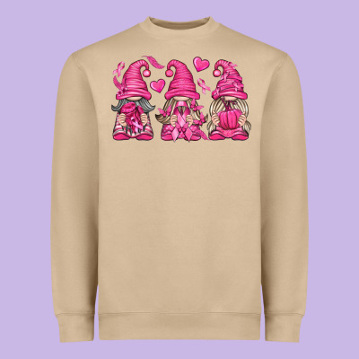 Breast Cancer Gnomes Heavyweight Sweatshirt Designed By Texasbilliewilder