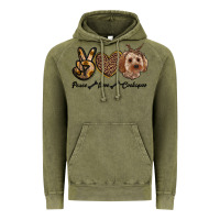 Vintage Olive peace love cockapoo Vintage Hoodie - RanaPortraitStore