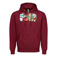 Burgundy baseball coffee cups Zipper Hoodie - Jasminsmagicworld