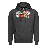 Baseball Coffee Cups Zipper Hoodie | Teevron