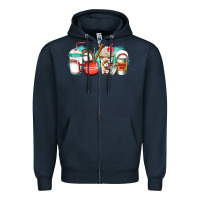 Navy baseball coffee cups Zipper Hoodie - Jasminsmagicworld