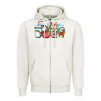 Oatmeal Heather baseball coffee cups Zipper Hoodie - Jasminsmagicworld