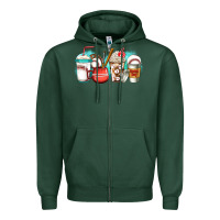 Sports Green baseball coffee cups Zipper Hoodie - Jasminsmagicworld