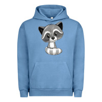 Pigment Pebble Blue raccoon Urban Hoodie - texasbilliewilder