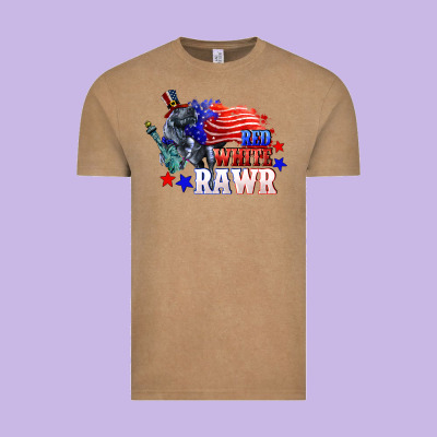 Red White Rawr 4th Of July Vintage Tee Designed By Cowgirlartshop