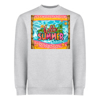Heather Grey hello summer Heavyweight Sweatshirt - Zillion Design Studio