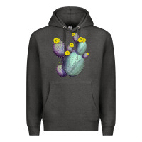 Charcoal Heather Opunthia Santa Rita Cactus Premium Hoodie - LillyAllenDesigns
