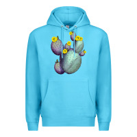 Ocean Blue Opunthia Santa Rita Cactus Premium Hoodie - LillyAllenDesigns