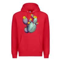 Red Opunthia Santa Rita Cactus Premium Hoodie - LillyAllenDesigns