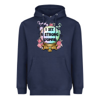 Navy i see a strong woman Heavyweight Hoodie - MaliasSmallBusiness