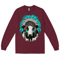 Burgundy holstein indian headdress Long Sleeve Tee - JahusDesignShop