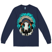 Navy holstein indian headdress Long Sleeve Tee - JahusDesignShop