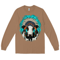 Toasted Coconut holstein indian headdress Long Sleeve Tee - JahusDesignShop