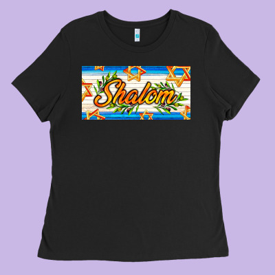 Shalom With Olive Branch Ladies Tee Designed By Adodesignshop