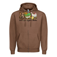 Chestnut Peace Love Leghorn Chicken Zipper Hoodie - LillyAllenDesigns