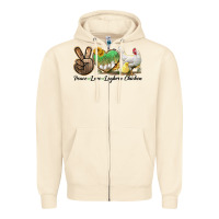 Sandshell Peace Love Leghorn Chicken Zipper Hoodie - LillyAllenDesigns